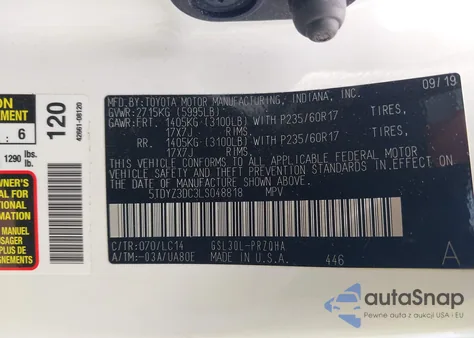 2020 Toyota Sienna Xle из США, поврежденный, VIN 5TDYZ3DC3LS048818